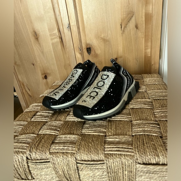 Dolce & Gabbana - Women's Sorrento Crystal Slip On Sneakers - Size 39.5 - Picture 4 of 8